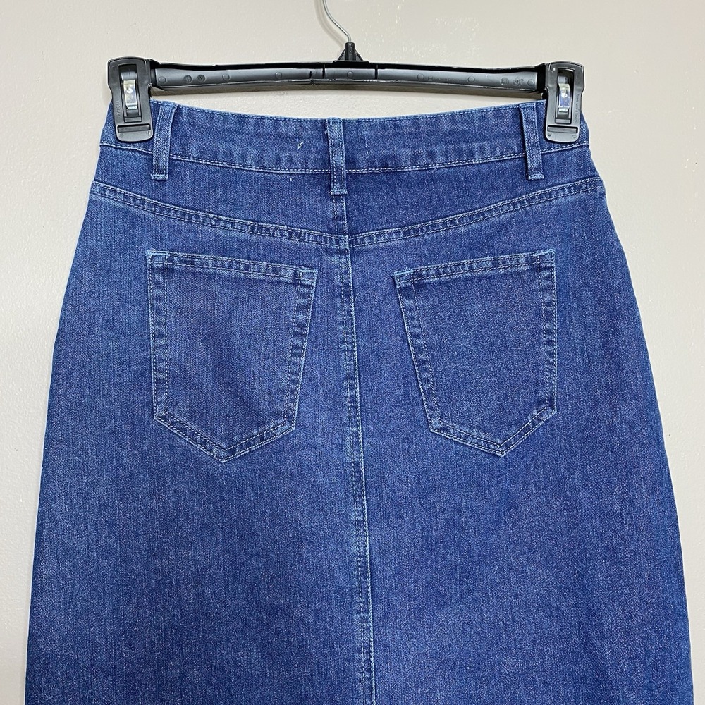 Rachel Zoe Women Skirt Size 6 High Rise Denim Maxi Front Slit Western Boho‎ - Picture 4 of 11